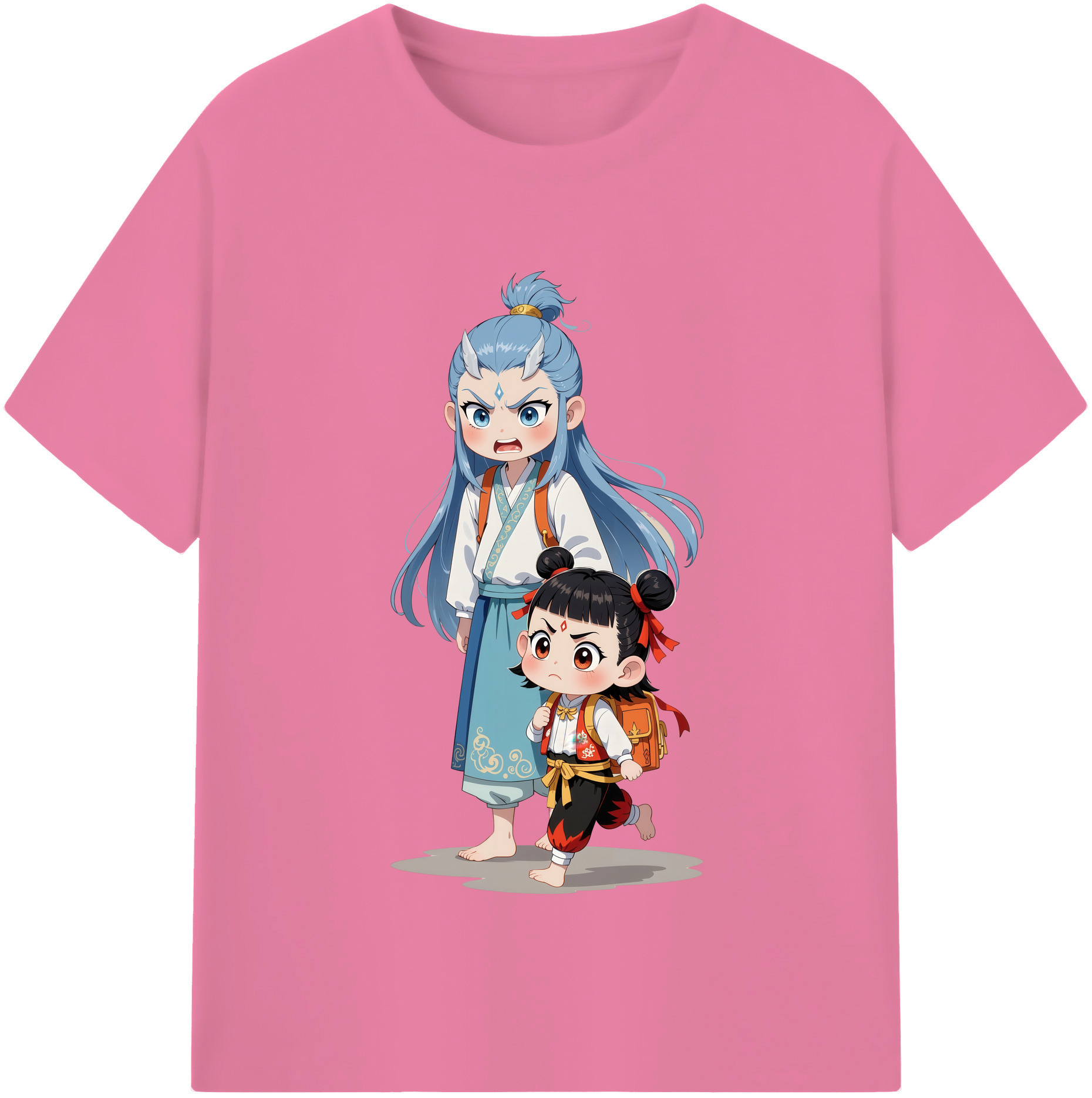 （画像用） Ne Zha 2 ナタ 魔童の大暴れ 綿100％半袖Tシャツ（フロントプリント）